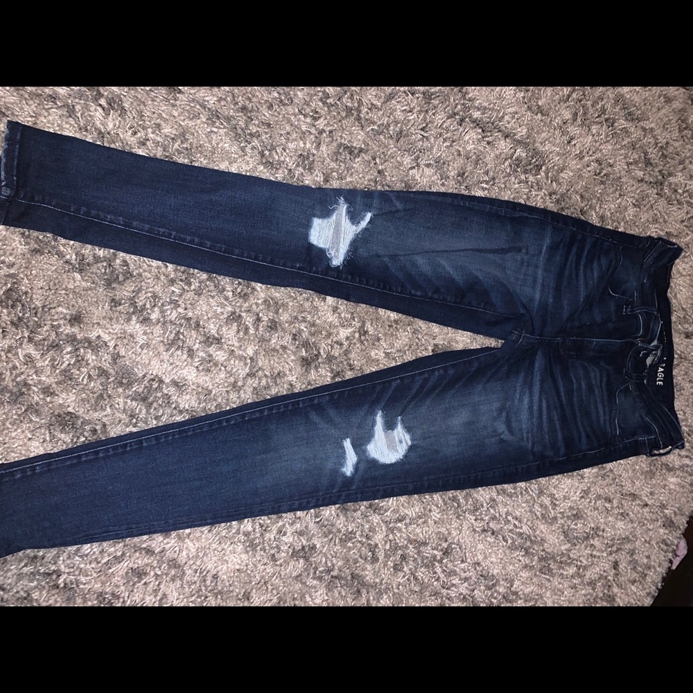 Dark wash blue jeans